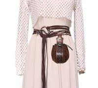Lerpwige Cintura in vita con fibbia incrociata con gilet in rilievo per streghe, festival, cosplay, festa di Halloween, medievale, confezione in vita regolabile, Snake Brown With Bag, Taglia unica