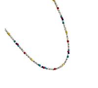 Lerpwige Collana a più fili che combinano perline di vetro e metallo per lavorare fino ai fine settimana, sembra un accessorio di gioielli adatto per feste di svago, talla única, come descritto, come