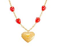 Lerpwige Collana con ciondolo a forma di frutto in vetro fatto a mano, offre un tocco di artista e natura, ispirare elegante per tutti gli abiti per feste e gioielli, Taglia unica, come descritto