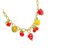 Lerpwige Collana con ciondolo a forma di frutto in vetro fatto a mano, offre un tocco di artista e natura, ispirare elegante per tutti gli abiti per feste e gioielli, Taglia unica, come descritto