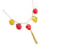 Lerpwige Collana con ciondolo a forma di frutto in vetro fatto a mano, offre un tocco di artista e natura, ispirare elegante per tutti gli abiti per feste e gioielli, Taglia unica, come descritto