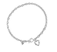 Lerpwige Collana grande a forma di cuore, elegante oro o argento gioielli con ciondolo a forma di cuore per formale casual e formale, Taglia unica, come descritto, come descritto