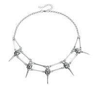 Lerpwige Collana vintage gotica con teschio di uccello che simboleggia mistero e potere, collana regolabile per appassionati di moda unica e alla moda gotica