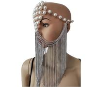 Lerpwige Copricapo da donna con perle, alla moda, comodo, per feste in maschera e carnevale, eventi in maschera