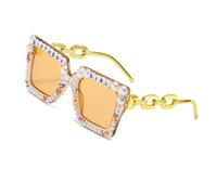 Lerpwige Creativo Grande Cornice Occhiali Da Sole Oversize Trendy Vintage Puntelli di Scena Polarizzato Lente Protezione Occhi Per Festa di Compleanno Trendy Matrimonio Occhiali Da Sole Con Perle, a