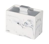 Lerpwige Dispenser per stuzzicadenti con motivo in marmo e supporto per tampone di cotone per zona pranzo commerciale Soluzione da tavolo antipolvere Scatola organizer per tamponi di cotone in resina