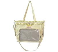 Lerpwige Elegante Borsa a Tracolla in Pizzo Strappato Crossbody Bella Scuola Itabag Grande Capacità Messaggeri Per Pin Display Bella Ita Grande Capacità Spalla Archi in Pizzo Corsa Crossbody, giallo