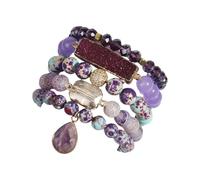 Lerpwige Elegante Bracciale Fatto A Mano Accessorio Perline Bracciale Pietra Texture Gioielli Da Polso Adatto Per Migliorare La Forza Di Volontà
