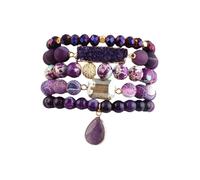 Lerpwige Elegante Bracciale Fatto A Mano Accessorio Perline Bracciale Pietra Texture Gioielli Da Polso Adatto Per Migliorare La Forza Di Volontà
