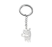 Lerpwige Elegante portachiavi in argento, leggero ciondolo da appendere, per l'uso quotidiano o come regalo attento per un amico, portachiavi in acciaio inox, c, Taglia unica