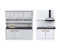 Lerpwige Figura di armadio da cucina modello realistico vintage scena della vita Dollhouses Set per mobili da cucina