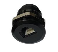 Lerpwige Filettato RJ12 6P6C Due Zoccoli Telefonici Femminili Dado Mount Per Ufficio Networking Cabinet Installazione Linea Telefonica Industriale Accoppiatore