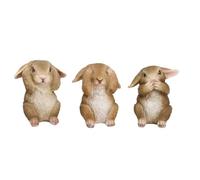 Lerpwige Mano Harine Ascoltare Non Vedere Che Non Parlare Bunnies Statue Set Di 3 Per La Decorazione Primavera E Ornamenti Solidi