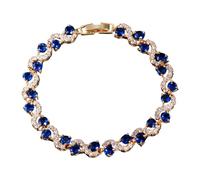 Lerpwige Multicolor Cubic Zirconia Tennis Braccialetto Con Chiusura Sicura Crossover Catene Polso Accessori Fatti A Mano Braccialetto Tennis Alla Moda Per Abiti Quotidiani, Taglia unica, come
