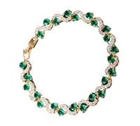 Lerpwige Multicolor Cubic Zirconia Tennis Braccialetto Con Chiusura Sicura Crossover Catene Polso Accessori Fatti A Mano Braccialetto Tennis Alla Moda Per Abiti Quotidiani, Taglia unica, come