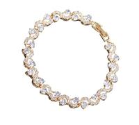 Lerpwige Multicolor Cubic Zirconia Tennis Braccialetto Con Chiusura Sicura Crossover Catene Polso Accessori Fatti A Mano Braccialetto Tennis Alla Moda Per Abiti Quotidiani, Taglia unica, come