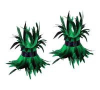 Lerpwige Polsini alla caviglia da donna, accessori per costume per feste gotiche, eventi e moda, per cosplay, feste, accessori per i piedi, piume, Taglia unica, come descritto