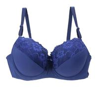 Lerpwige Reggiseno di supporto in filo inferiore push up per le donne grandi Ricamo Floreale Pizzo Copertura Completa Tazza Morbida Imbottita Bralette Grande Diario Bralette, blu, 5C