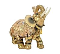 Lerpwige Scultura dell'elefante della fortuna della statua delle resine animali dorate decorazione dell'ufficio domestico con dettagli intricati per l'energia positiva statua dell'elefante per la