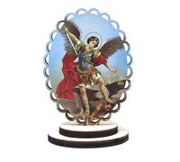 Lerpwige Scultura di Santa Madre in legno di colore a mano ideale per decorazioni in stile europeo e come regalo