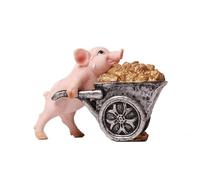 Lerpwige Statua di maiale di fortuna artistica Funny Mining Moving Cart Piggy Ornament per personalizzare la decorazione del Ministero degli Interni