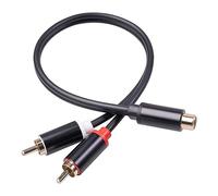 Lerpwige Y Adapter 1 Femal Femal to 2 Male Y Splitter Cavo Stereo Digitale per Subwoofer Home Theatre Gold Plated