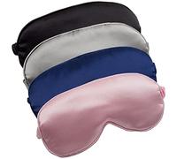 LERSVICVIL Sleep Masks - Confezione da 4 mascherine setose per occhi in raso morbido con fascia elastica per occhi notturni, per donne e uomini
