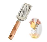 leruiyezs Grattugia in Acciaio Inox con Manico in Legno Naturale per Formaggi Duri Zester Multiuso per Parmigiano Limone Zenzero Noce Moscata Patate Cioccolato Utensile da Cucina Sicuro