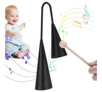 Leryveo Campane musicali, campana Agogo portatile - Strumento a percussione portatile tradizionale,Campanaccio musicale tradizionale, autentiche percussioni latine con bastone di legno per riunioni di