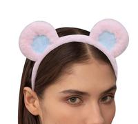 Leryveo Fascia per capelli con orecchie da orso, fascia per capelli con orecchie da orso | Orecchio da orso per il trucco in morbido peluche - Fascia per capelli per orecchie, fascia per la