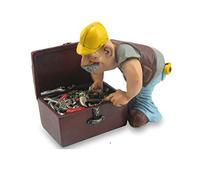 Les Alpes Figura Carpentiere, 14cm - Statuina Figurina Dipinta a Mano in Resina Sintetica - Collezione Funny World Mestieri Artigiani - 014 99446