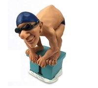 Les Alpes Figura Nuotatore, 13,5cm - Statuina Figurina dipinta a mano in resina sintetica - collezione Funny World Mestieri Sport - 014 99644