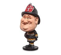Les Alpes Figura Pompiere, 14,5cm - Statuina Figurina Dipinta a Mano in Resina Sintetica, Testa movibile - Collezione Funny World Mestieri Pubblico Ufficiale - 010 10002