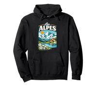 Les Alpes Francia Alpi Francesi Vintage Chamonix Annecy Felpa con Cappuccio
