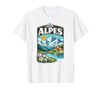 Les Alpes Francia Alpi Francesi Vintage Chamonix Annecy Maglietta
