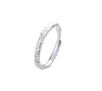 Les Anelli Donna Anello in Argento Sterling S990 Texture ossellata martellata a mano regolabile, popolare per coppia unisex signore Natale gioielli, Réglable, Argento Sterling S990, Nessuna pietra