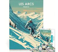 Les Arcs France Puzzle da 1000 pezzi per adolescenti | Migliora la memoria Allena la mente e le mani con pezzi a incastro di forme casuali 52x38cm
