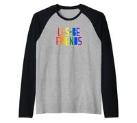 Les-Be Friends Divertente Carino LGBTQ Lesbian Pride Arte Estetica Maglia con Maniche Raglan
