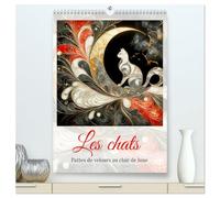 Les chats - Pattes de velours au clair de lune (Calendrier mural 2026 DIN A2 horizontal) calendrier de bureau: Voyage annuel avec des chats sous le signe de la lune.