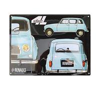 Les Collections Rétro Piastra in metallo Renault 4L (40 x 30 cm) modello in rilievo