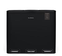 Les Collectors Pattumiera per raccolta differenziata dei rifiuti a pedale Nero opaco N°988, Capacità 54 L, Resistente, Cucina, 3 scomparti per raccolta differenziata, Cestini rimovibili, Riciclo, Raccolta differenziata, Chiusura silenziosa del coperchio