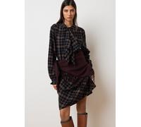 LES COPAINS, Abito In Puro Cotone E Flanella Nero Regular Fit, Donna, Nero, Taglia: S