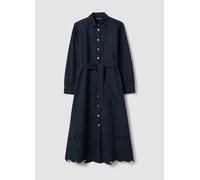 LES COPAINS, Abito Lungo Blu In Puro Cotone Regular Fit Con Ricami, Donna, Blu, Taglia: 44