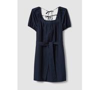 LES COPAINS, Abito Mini Blu In Puro Cotone Con Cintura, Donna, Blu, Taglia: L