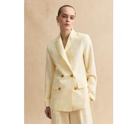 LES COPAINS, Blazer Doppiopetto In Lyocell E Lino Avorio Regular Fit, Donna, Bianco, Taglia: 42