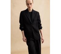 LES COPAINS, Blazer In Misto Viscosa Nero Regular Fit, Donna, Nero, Taglia: 44