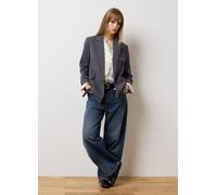 LES COPAINS, Blazer In Tessuto Elasticizzato Grigio Regular Fit, Donna, Grigio, Taglia: 46