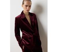 LES COPAINS, Blazer In Velluto Rosso Slim Fit, Donna, Rosso, Taglia: L