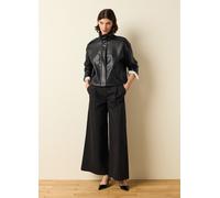 LES COPAINS, Bomber Biker A Collo Alto, Donna, Nero, Taglia: XL