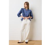 LES COPAINS, Camicia In Puro Cotone Blu Regular Fit, Donna, Blu, Taglia: 44